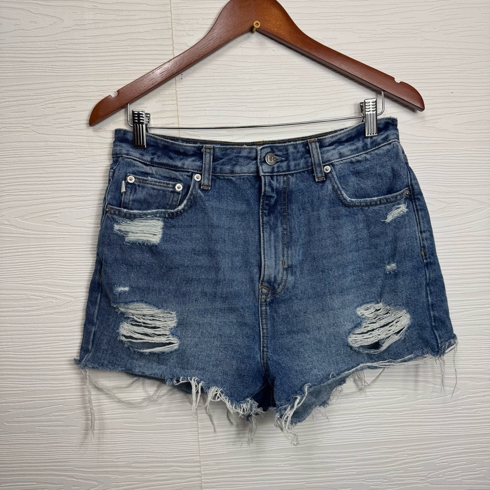 Lovers + Friends Blue Distressed High Rise Cut Off Jean Shorts Jack 29